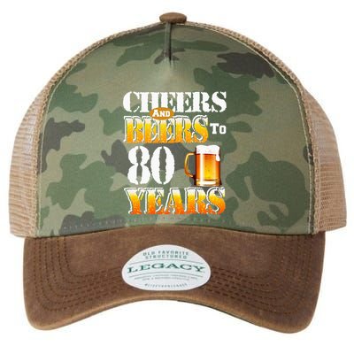Cheers and Beers To 80 Years Birthday Party Legacy Tie Dye Trucker Hat