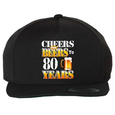 Cheers and Beers To 80 Years Birthday Party Wool Snapback Cap