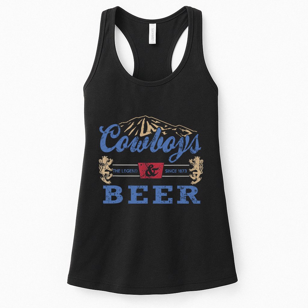 Cowboys And Beer Tee Women Rodeo Costume Western Vintage Womens Tank Top