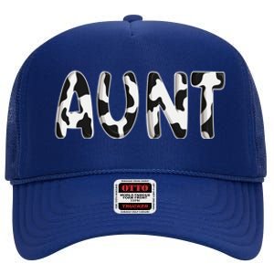 Cow Aunt Birthday Family Matching Mothers Day Farm Meaningful Gift High Crown Mesh Back Trucker Hat