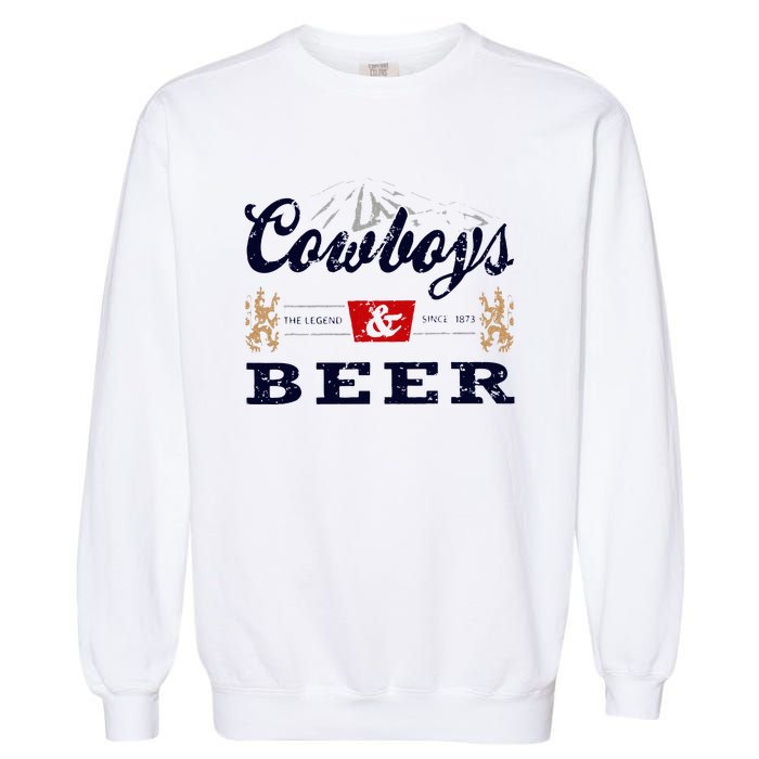 Cow And Beer Outfit For Women Rodeo Western Country Garment-Dyed Sweatshirt