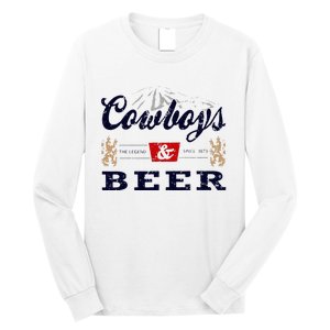 Cow And Beer Outfit For Women Rodeo Western Country Long Sleeve Shirt