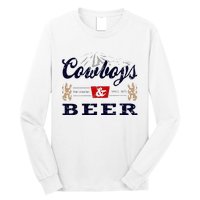 Cow And Beer Outfit For Women Rodeo Western Country Long Sleeve Shirt