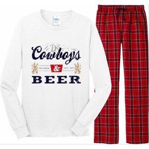 Cow And Beer Outfit For Women Rodeo Western Country Long Sleeve Pajama Set