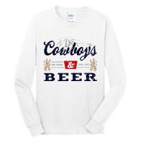 Cow And Beer Outfit For Women Rodeo Western Country Tall Long Sleeve T-Shirt