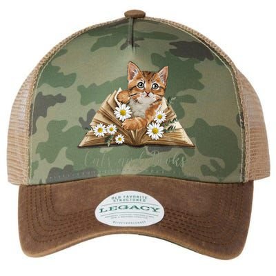 Cats And Books Floral Cute Legacy Tie Dye Trucker Hat