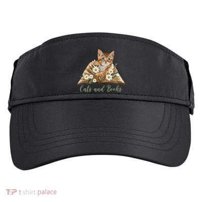 Cats And Books Floral Cute Adult Drive Performance Visor