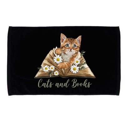 Cats And Books Floral Cute Microfiber Hand Towel