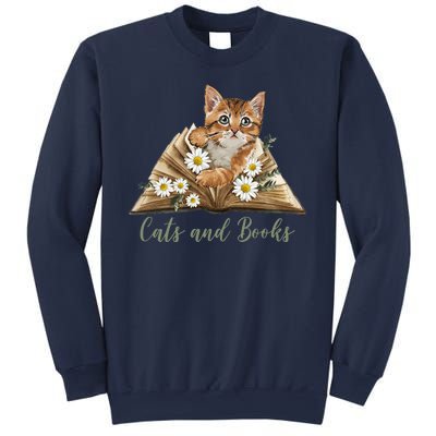 Cats And Books Floral Cute Sweatshirt