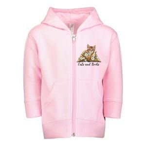 Cats And Books Floral Cute Toddler Zip Fleece Hoodie