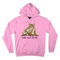 Cats And Books Floral Cute Hoodie