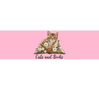 Cats And Books Floral Cute Bumper Sticker