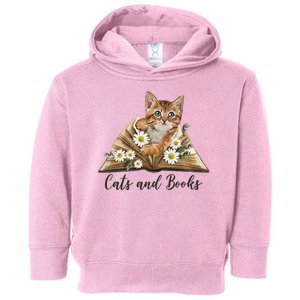 Cats And Books Floral Cute Toddler Hoodie