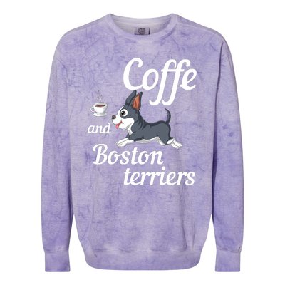 Coffee And Boston Terrier Colorblast Crewneck Sweatshirt