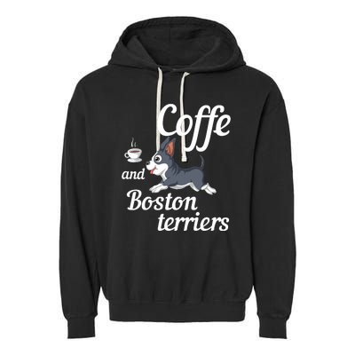 Coffee And Boston Terrier Garment-Dyed Fleece Hoodie