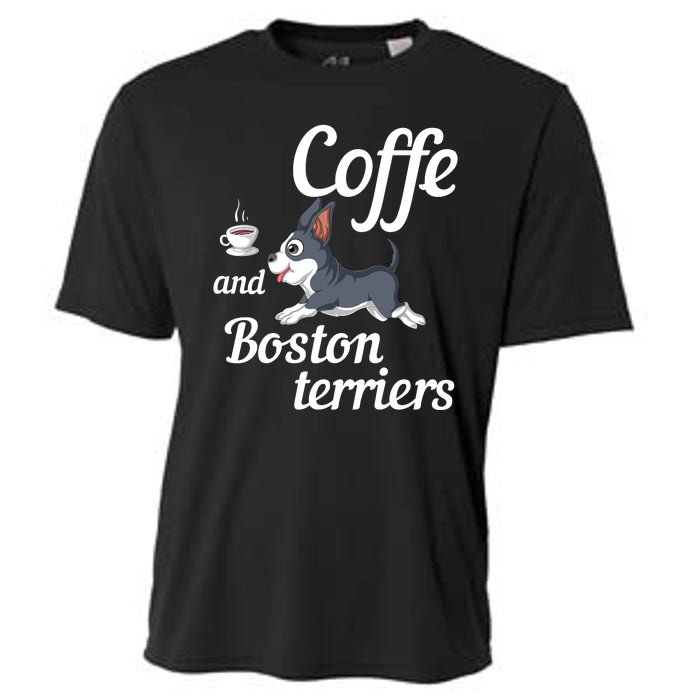 Coffee And Boston Terrier Cooling Performance Crew T-Shirt