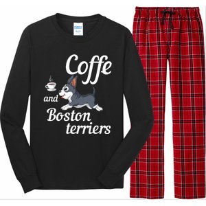 Coffee And Boston Terrier Long Sleeve Pajama Set