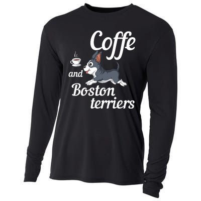 Coffee And Boston Terrier Cooling Performance Long Sleeve Crew