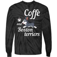 Coffee And Boston Terrier Tie-Dye Long Sleeve Shirt