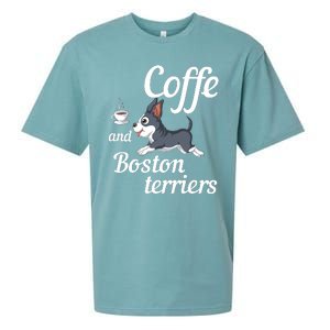 Coffee And Boston Terrier Sueded Cloud Jersey T-Shirt