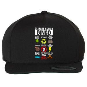 Climate Action Bingo Earth Day Climate Change Gift Wool Snapback Cap