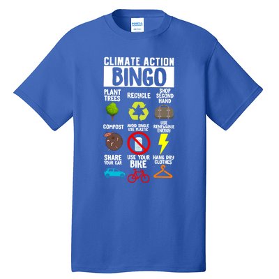 Climate Action Bingo Earth Day Climate Change Gift Tall T-Shirt