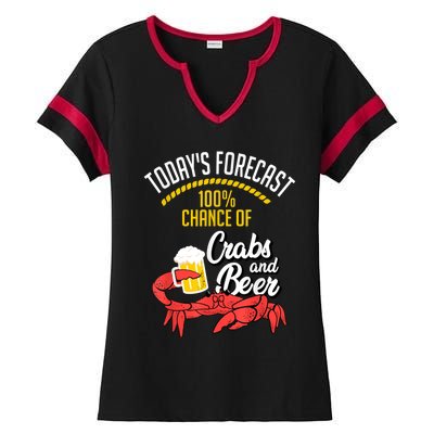 Crabs And Beer Chesapeake Blue Crab Crabbing Men Women Ladies Halftime Notch Neck Tee