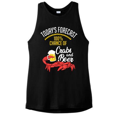 Crabs And Beer Chesapeake Blue Crab Crabbing Men Women Ladies PosiCharge Tri-Blend Wicking Tank