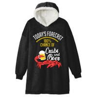 Crabs And Beer Chesapeake Blue Crab Crabbing Men Women Hooded Wearable Blanket