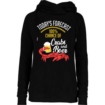 Crabs And Beer Chesapeake Blue Crab Crabbing Men Women Womens Funnel Neck Pullover Hood