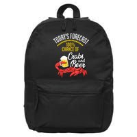 Crabs And Beer Chesapeake Blue Crab Crabbing Men Women 16 in Basic Backpack