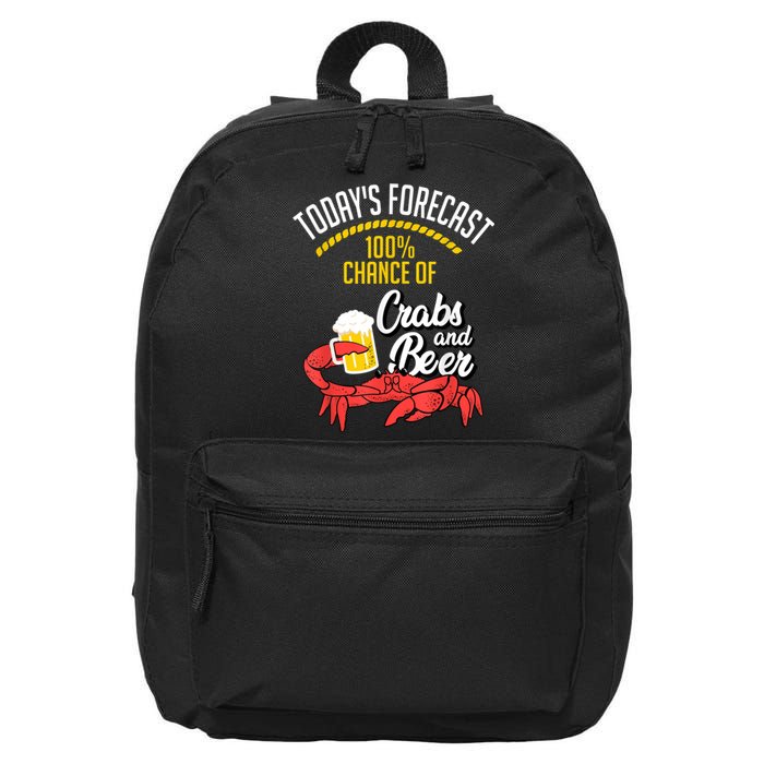 Crabs And Beer Chesapeake Blue Crab Crabbing Men Women 16 in Basic Backpack