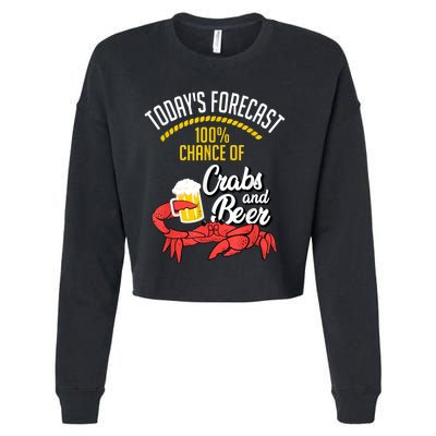 Crabs And Beer Chesapeake Blue Crab Crabbing Men Women Cropped Pullover Crew