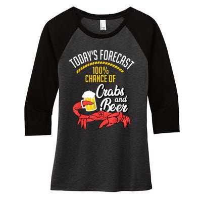 Crabs And Beer Chesapeake Blue Crab Crabbing Men Women Women's Tri-Blend 3/4-Sleeve Raglan Shirt