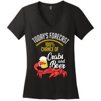 Crabs And Beer Chesapeake Blue Crab Crabbing Men Women Women's V-Neck T-Shirt