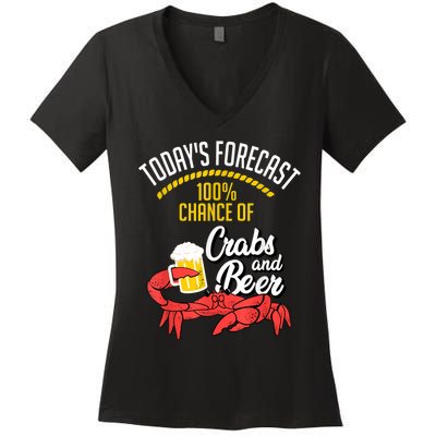 Crabs And Beer Chesapeake Blue Crab Crabbing Men Women Women's V-Neck T-Shirt