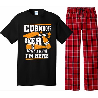 Cornhole And Beer That's Why I'm Here Funny Cornhole Pajama Set