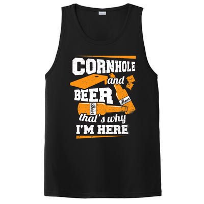 Cornhole And Beer That's Why I'm Here Funny Cornhole PosiCharge Competitor Tank