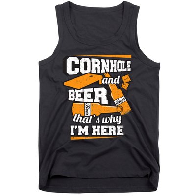 Cornhole And Beer That's Why I'm Here Funny Cornhole Tank Top