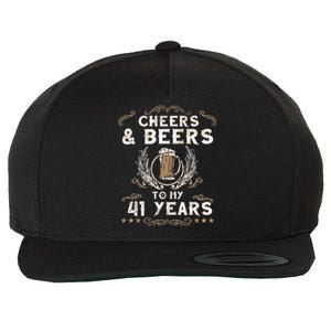 Cheers and Beers to 41 Years 41st Birthday Anniversary  Wool Snapback Cap