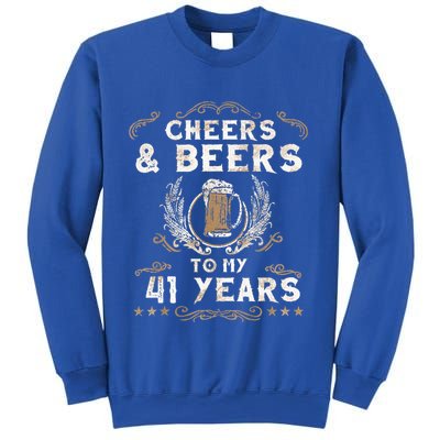 Cheers and Beers to 41 Years 41st Birthday Anniversary  Sweatshirt