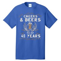 Cheers and Beers to 41 Years 41st Birthday Anniversary  Tall T-Shirt