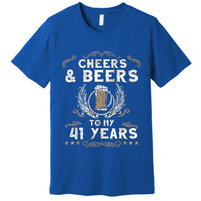 Cheers and Beers to 41 Years 41st Birthday Anniversary  Premium T-Shirt