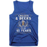 Cheers and Beers to 41 Years 41st Birthday Anniversary  Tank Top