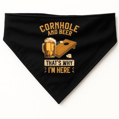 Cornhole And Beer That's Why I'm Here Sack Toss Game USA-Made Doggie Bandana