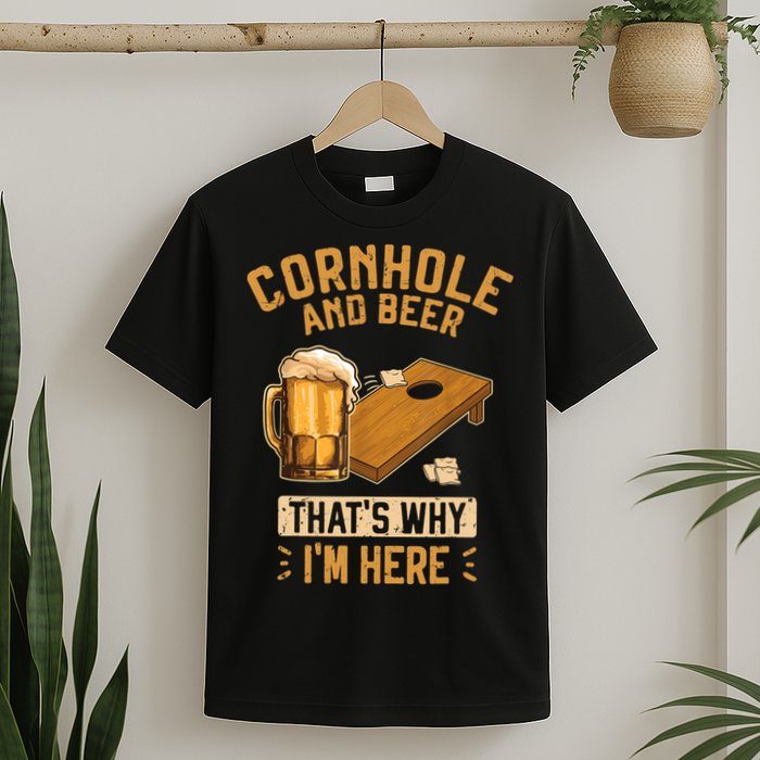 Cornhole And Beer That's Why I'm Here Sack Toss Game T-Shirt