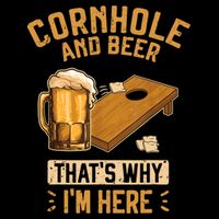 Cornhole And Beer That's Why I'm Here Sack Toss Game Button