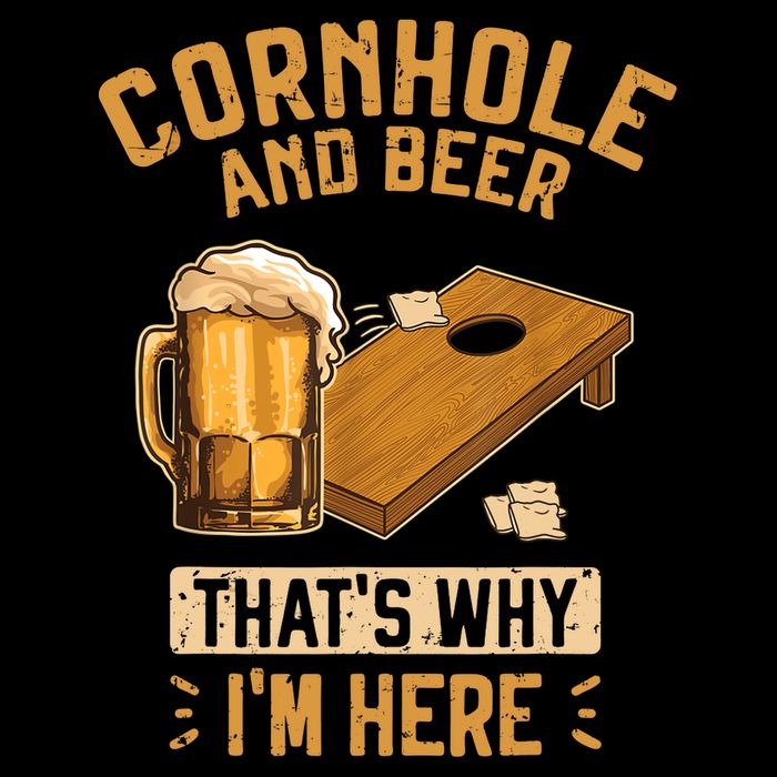 Cornhole And Beer That's Why I'm Here Sack Toss Game Button