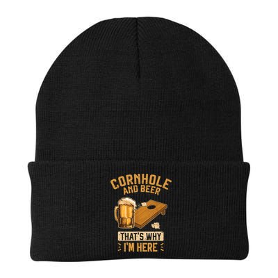 Cornhole And Beer That's Why I'm Here Sack Toss Game Beanie