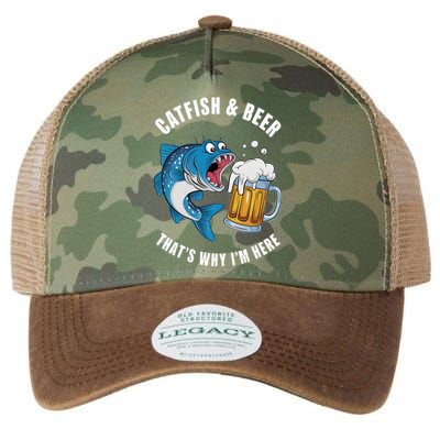 Catfish And Beer ThatS Why IM Here Catfish Fishing Flathead Gift Legacy Tie Dye Trucker Hat